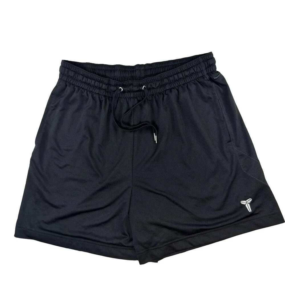 Nike kobe DRI-FIT Mens Medium Black Mesh 6” Basketball Shorts Pockets athletic